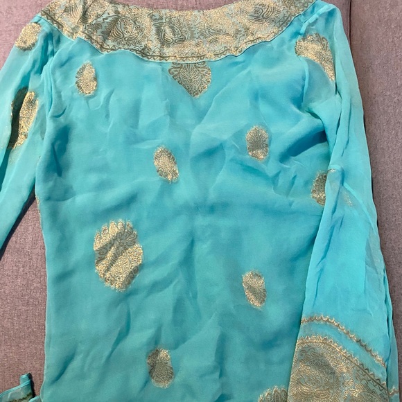 Ralph Lauren silk gold top - Picture 3 of 5